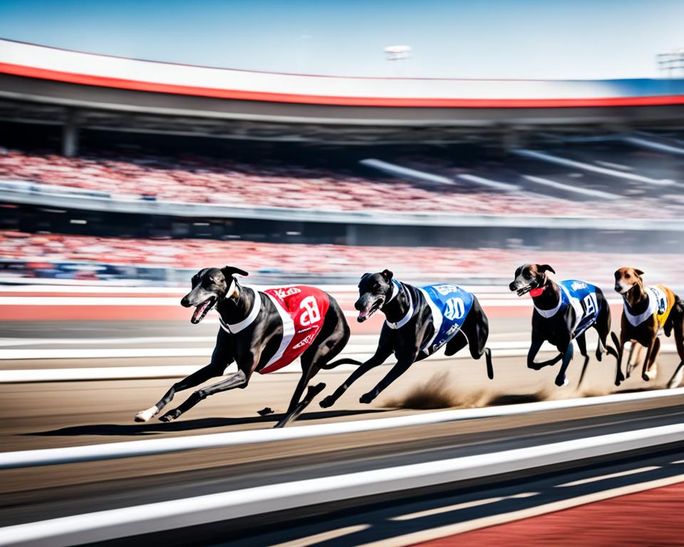 M88 greyhounds three dogs running